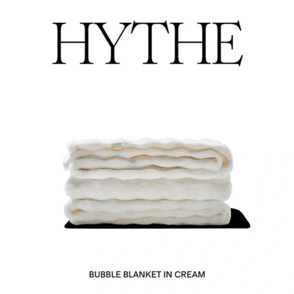 HYTHE Bubble Blanket 50”x60” Cream New in Packaging
